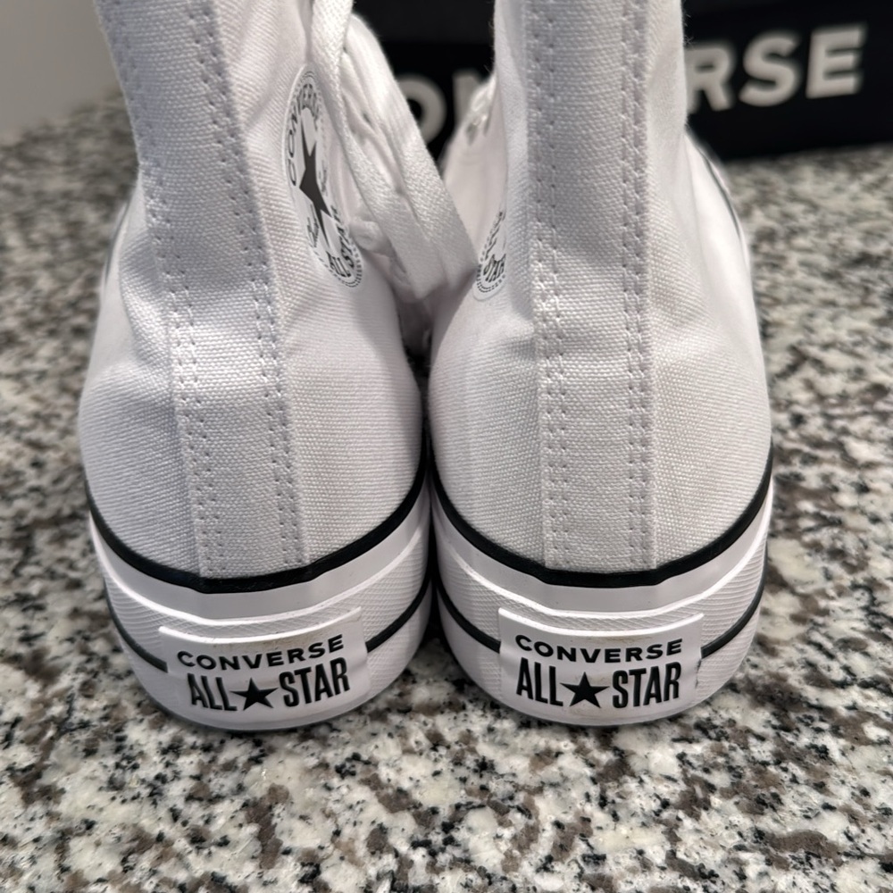Converse Women's Classic White High-Tops - Picture 3 of 4